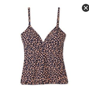 NWOT Kona Sol Navy Leopard Spot TANKINI Top